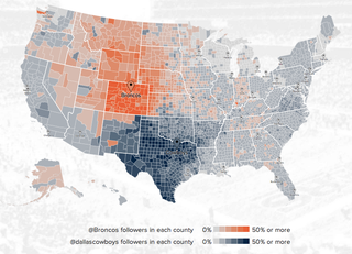 Illustration for article titled NFL Fans By U.S. County, According to Twitter